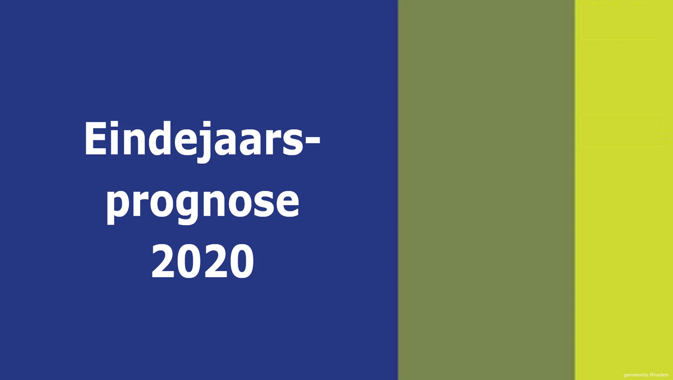 eindejaarsprognose gemeente rheden 2020