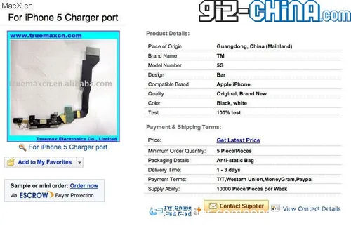iphone 5 charger component