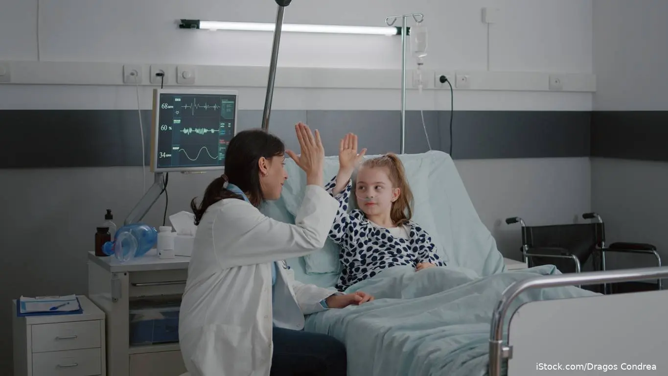 pediatric in hospital bed