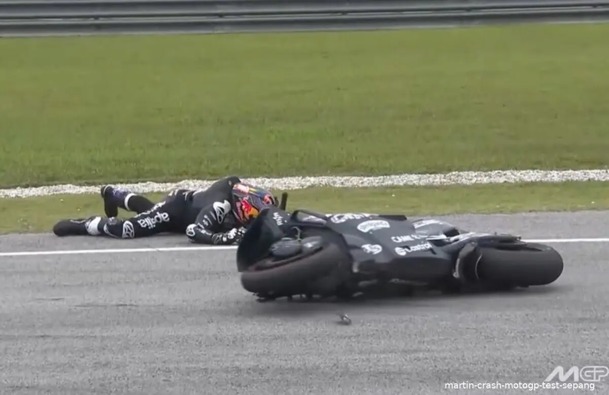 martin crash motogp test sepang