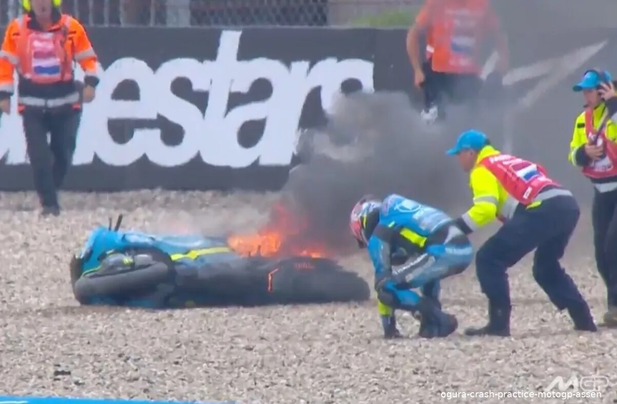 ogura crash practice motogp assen 2