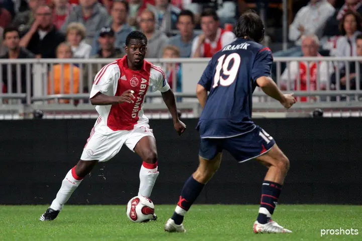 Sarpong speelde in het seizoen 2007/08 twintig minuten mee tegen Slavia Praag. De Tschjechen wonnen met 0-1 in Amsterdam door een benutte strafschop.