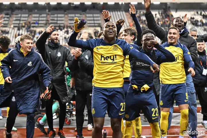 De spelers van Union hadden wat te vieren na de 2-1 zege op SC Braga.