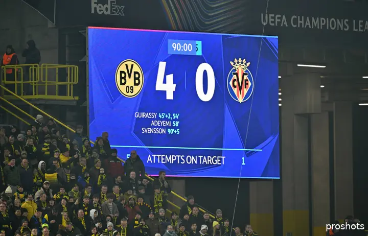 Ajax Showtime Borussia Dortmund Villarreal Champions League