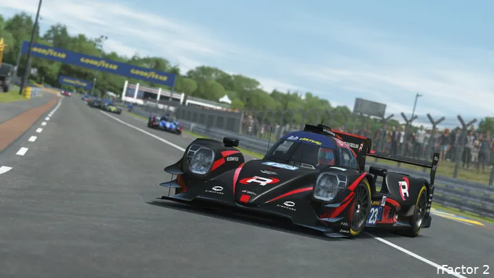 De livery van Team Redline. Verstappen deelde in het simrace-evenement een team met Felix Rosenqvist, Max Benecke en Atze Kerkhof, de manager van Team Redline. (Foto: rFactor 2)