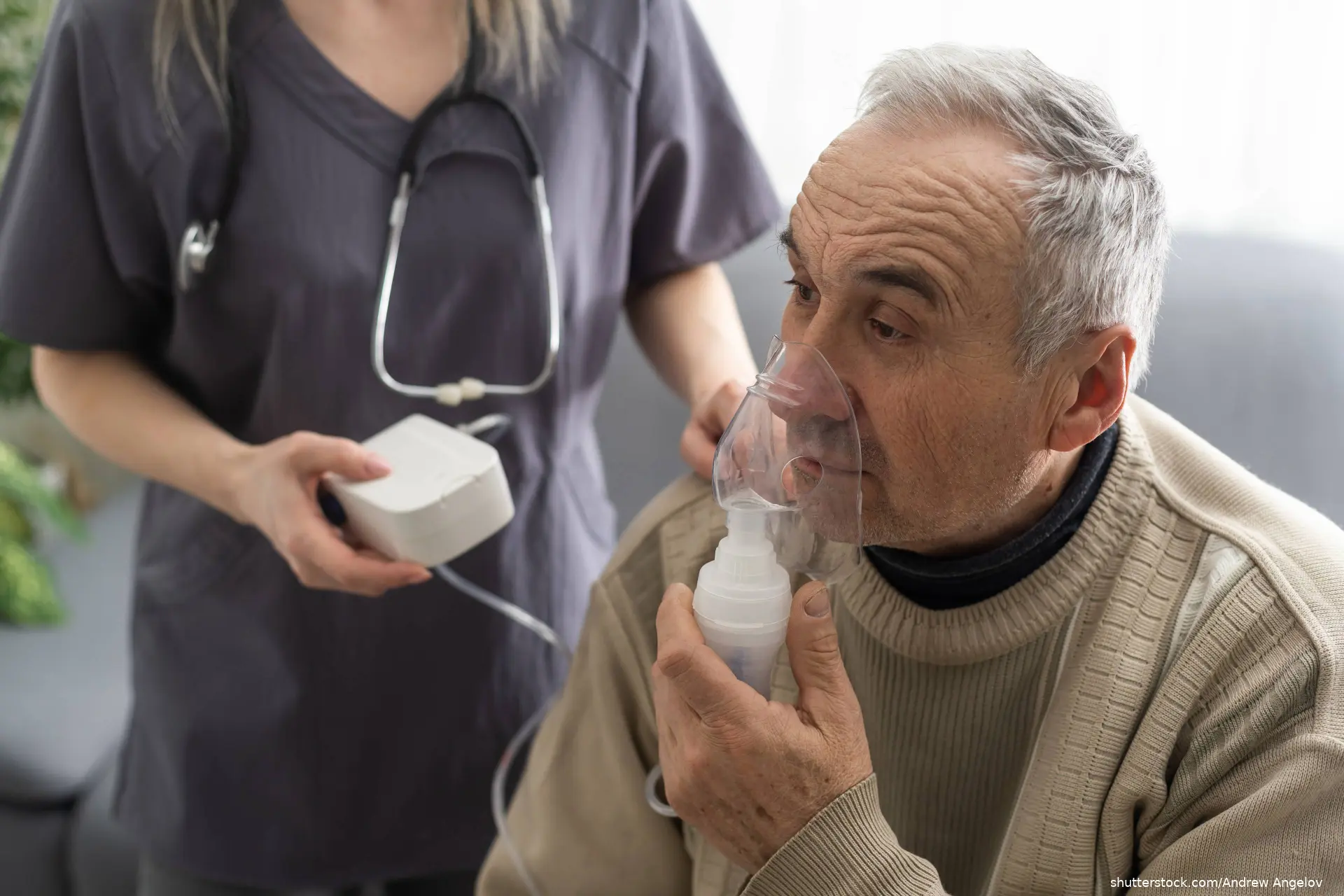 COPD patient using nebulizer