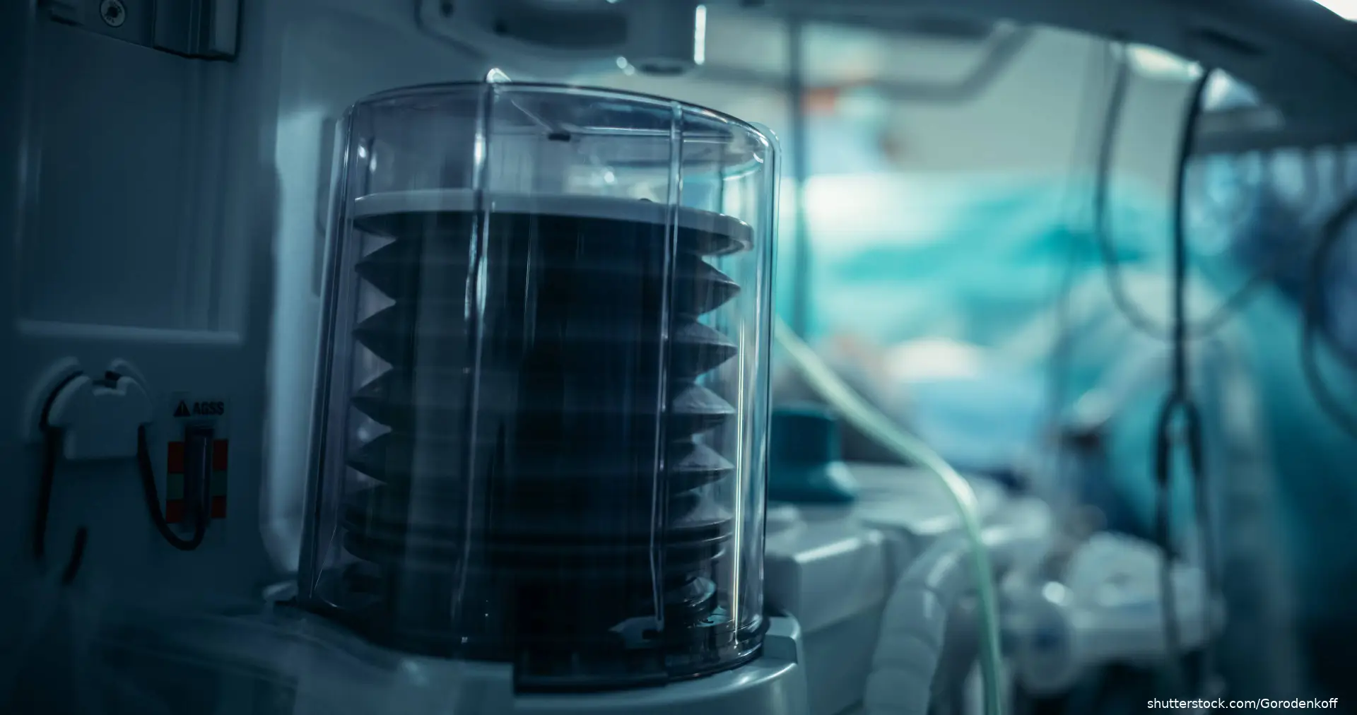 Ventilator Pump in a Dimly Lit Intensive Care Unit