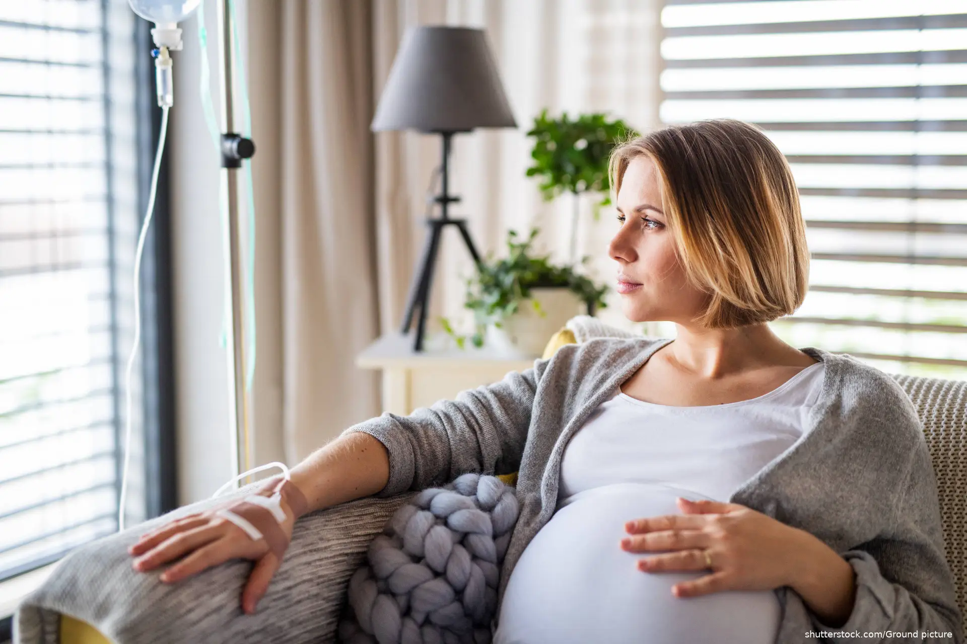 pregnant woman with IV drip