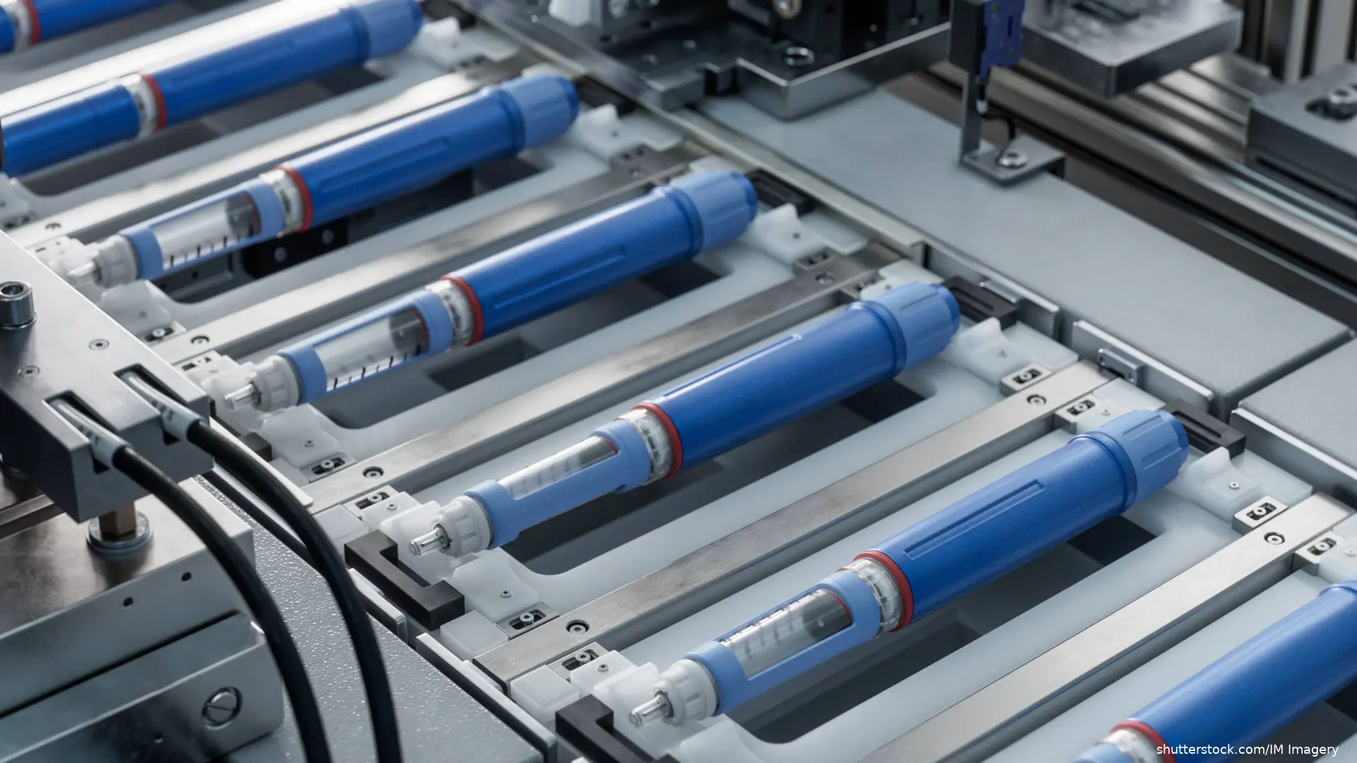 GLP1 pens on assembly line