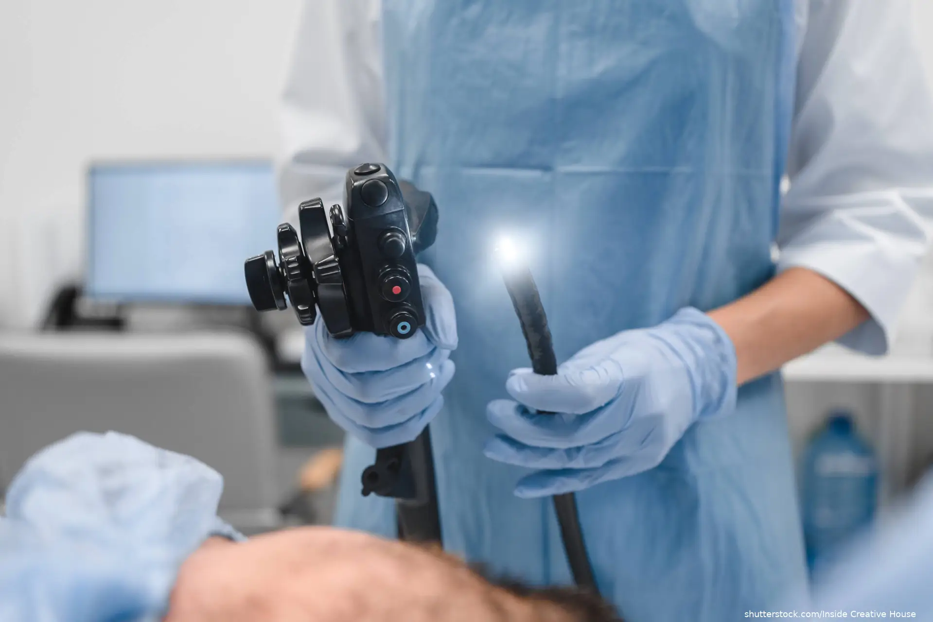 doctor preparing for colonoscopy procedure