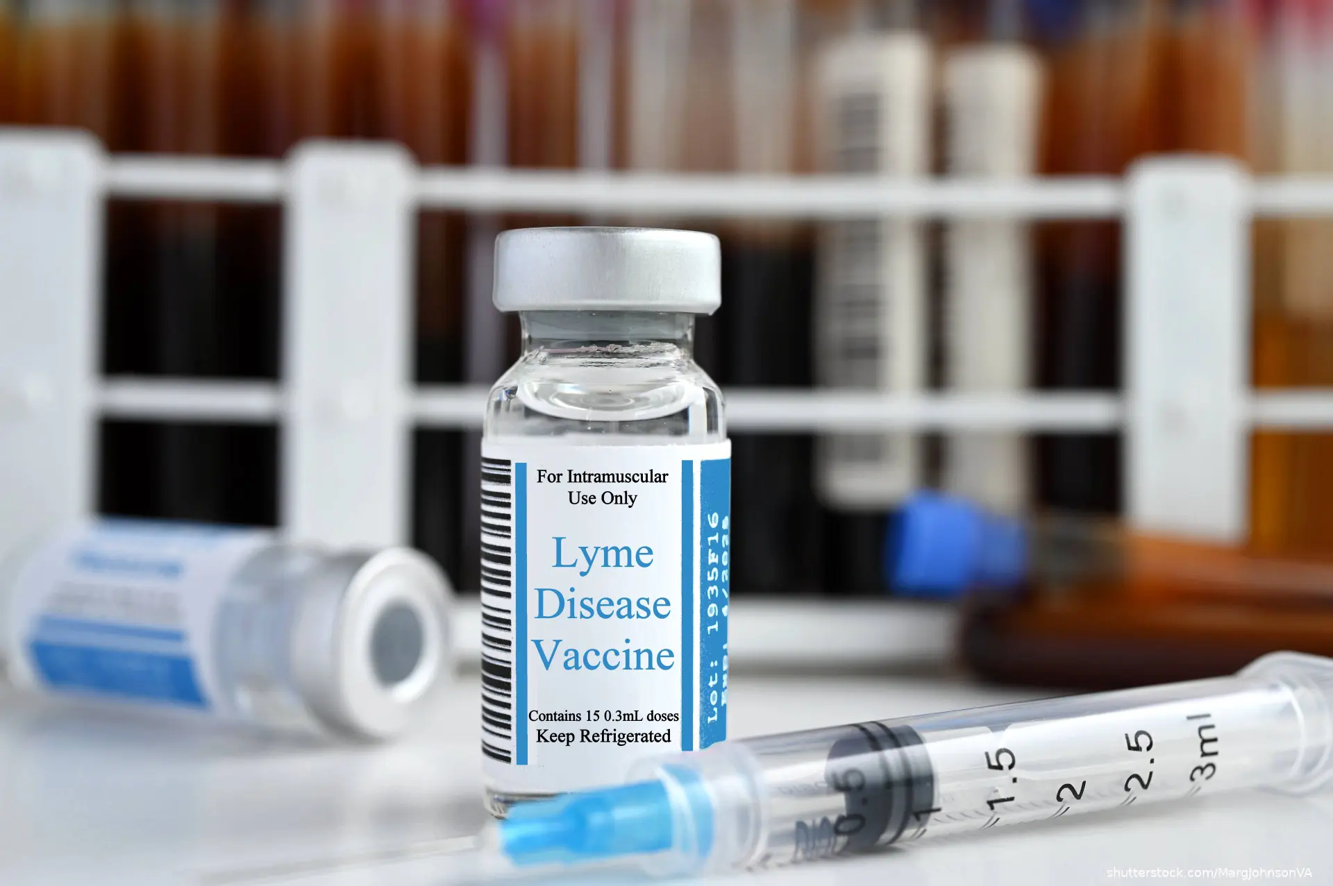 Lyme Disease Vaccine vial and syringe
