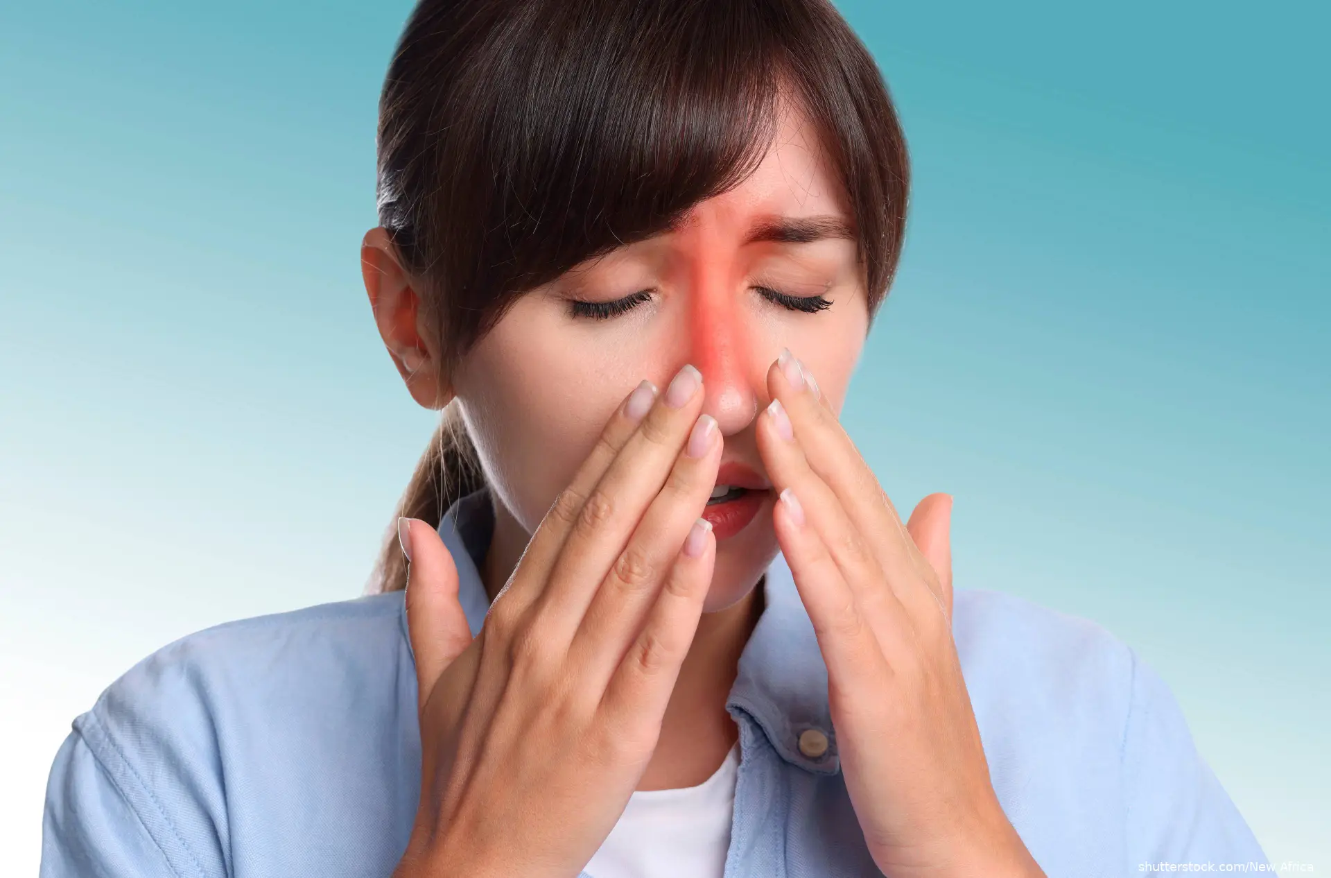 Woman suffering from sinusitis