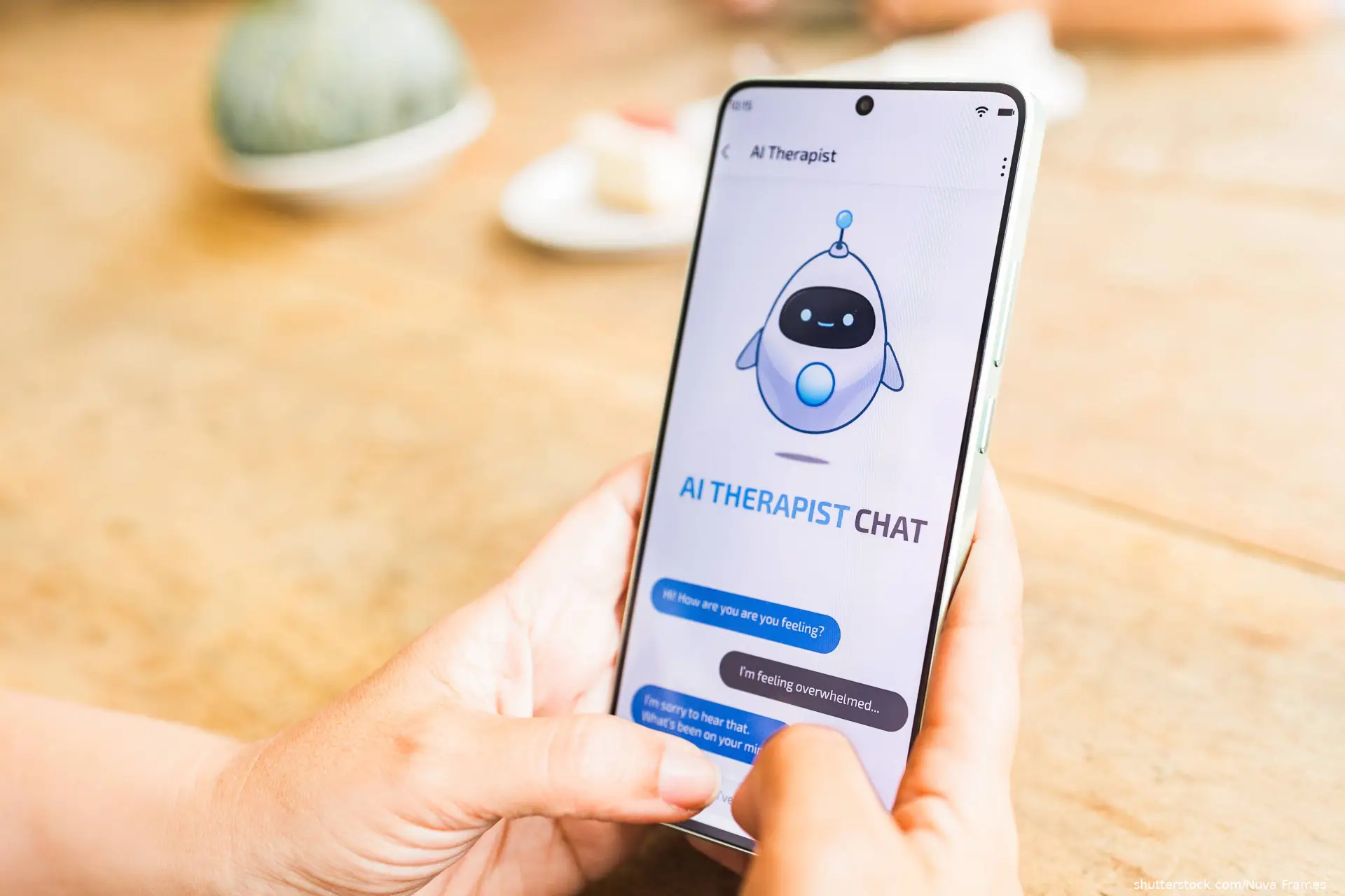 chat on smartphone app for mental health support