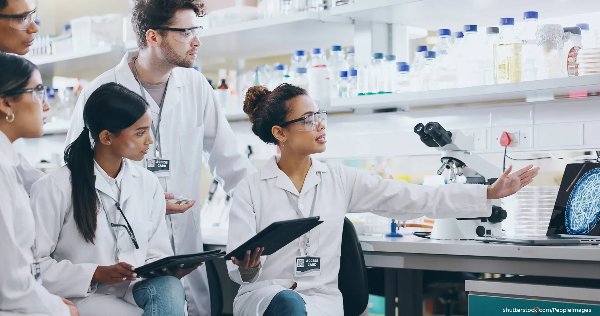 scientists collaborating in a clinical trial