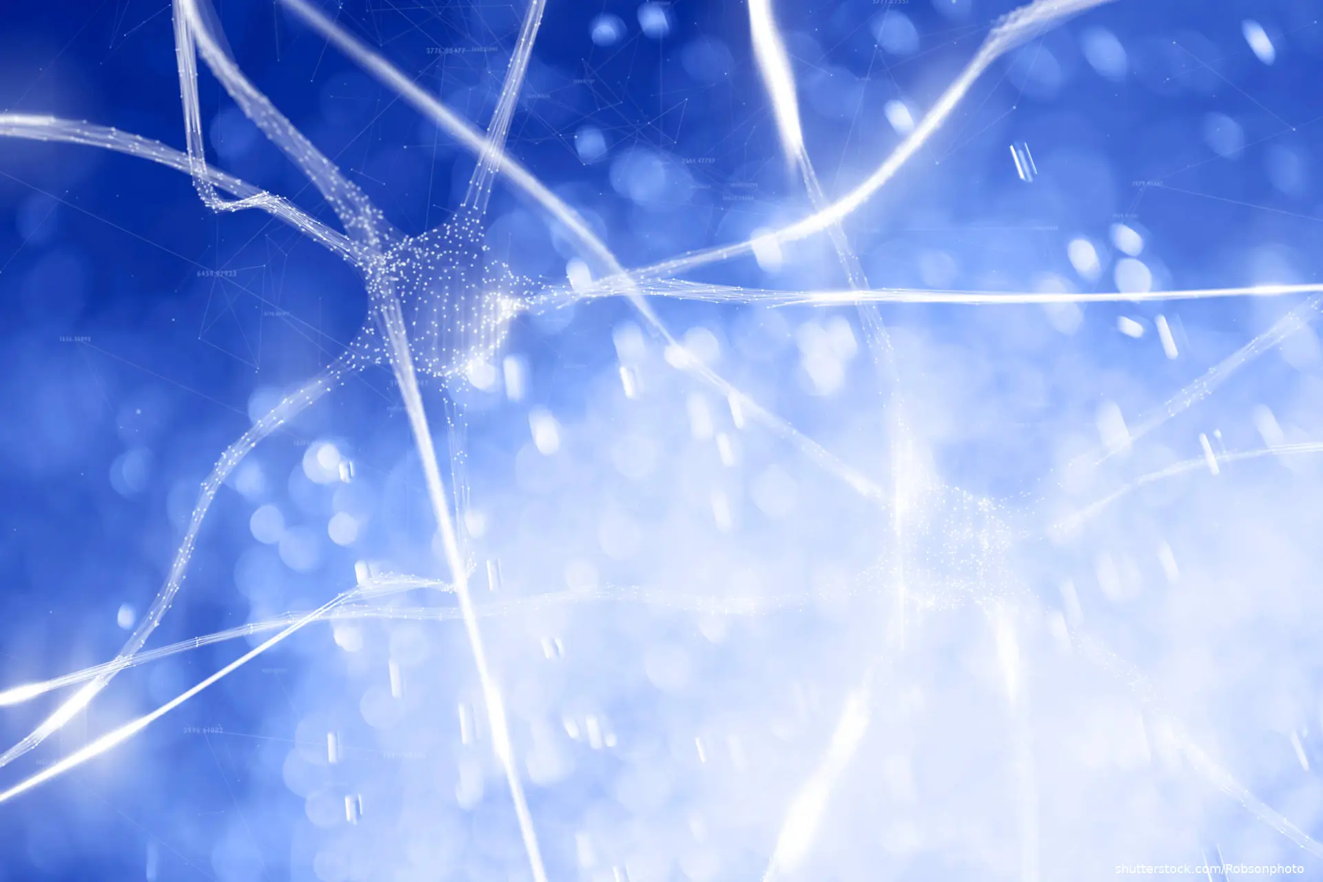Blue colored abstract neurons in the brain