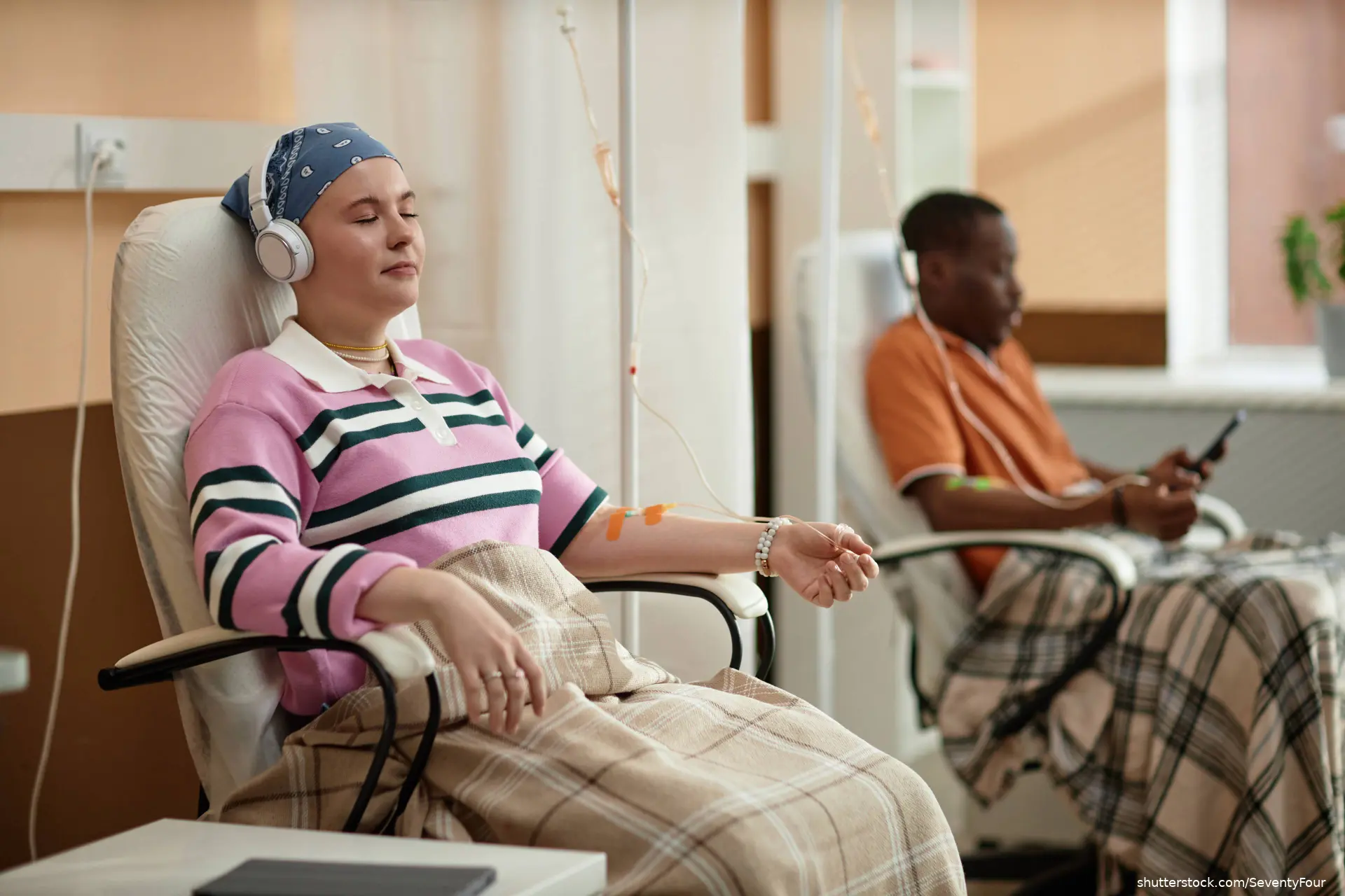young female getting an infusion
