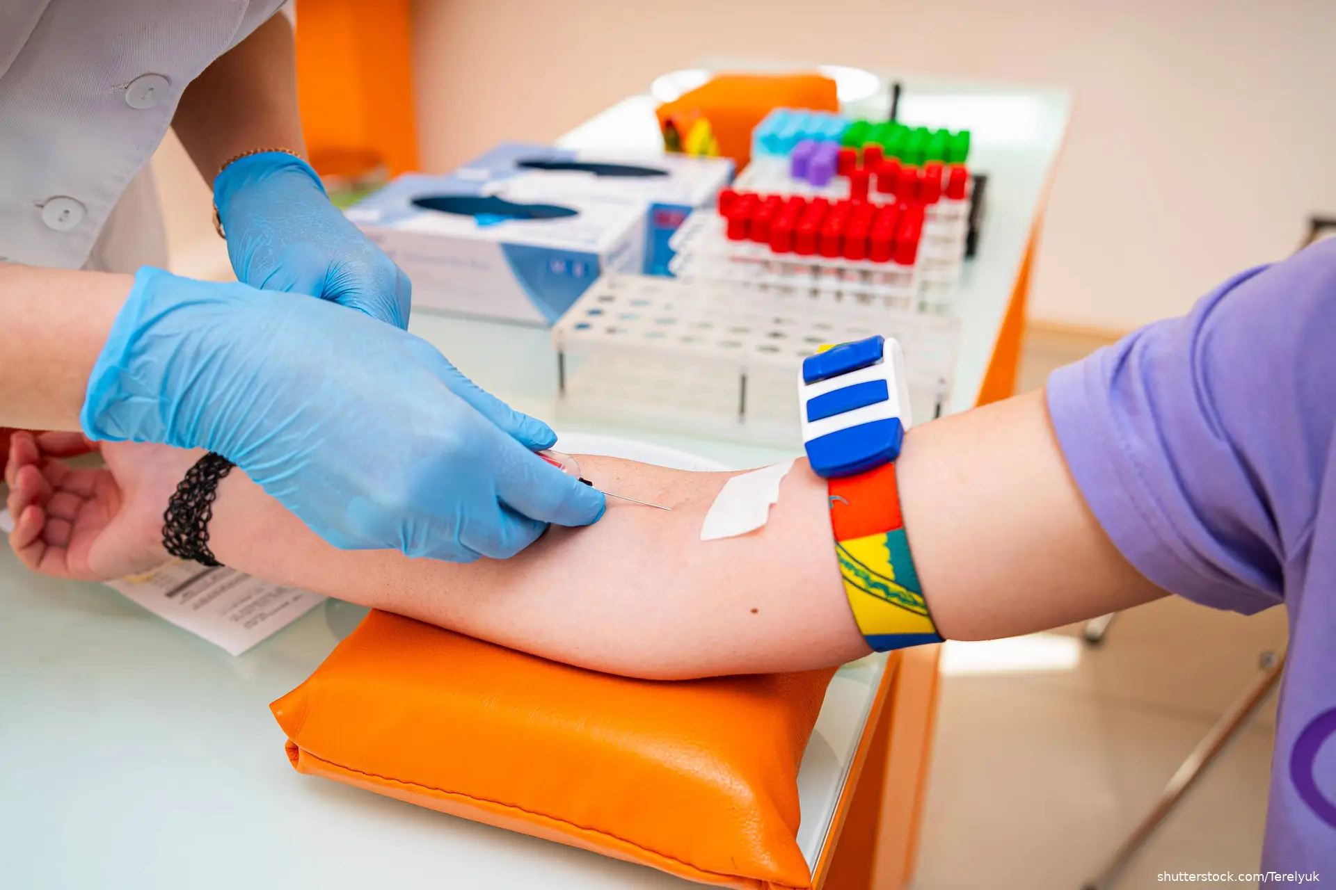 Blood collecting in hospital