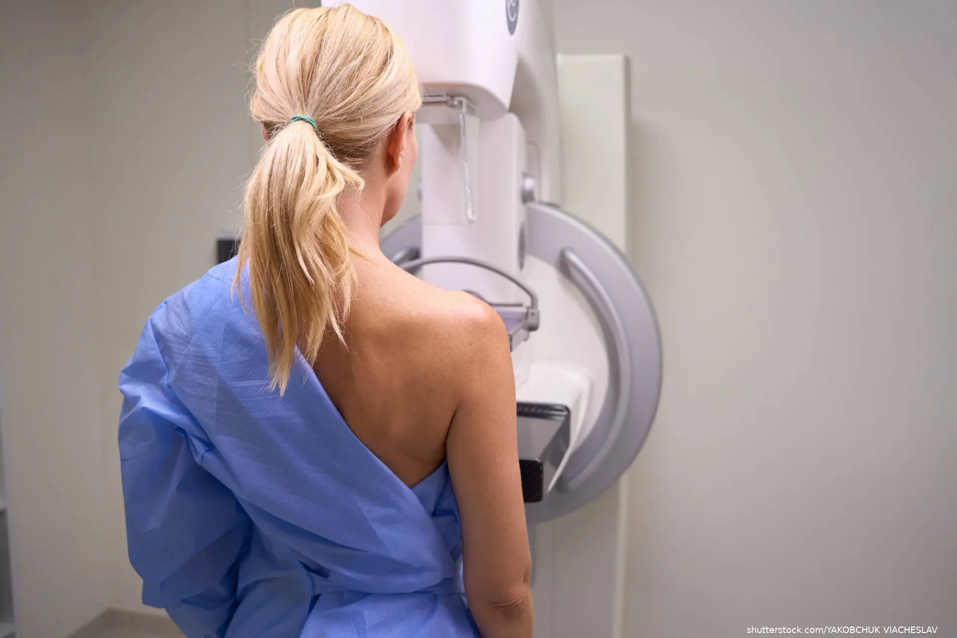 woman getting a breast xray