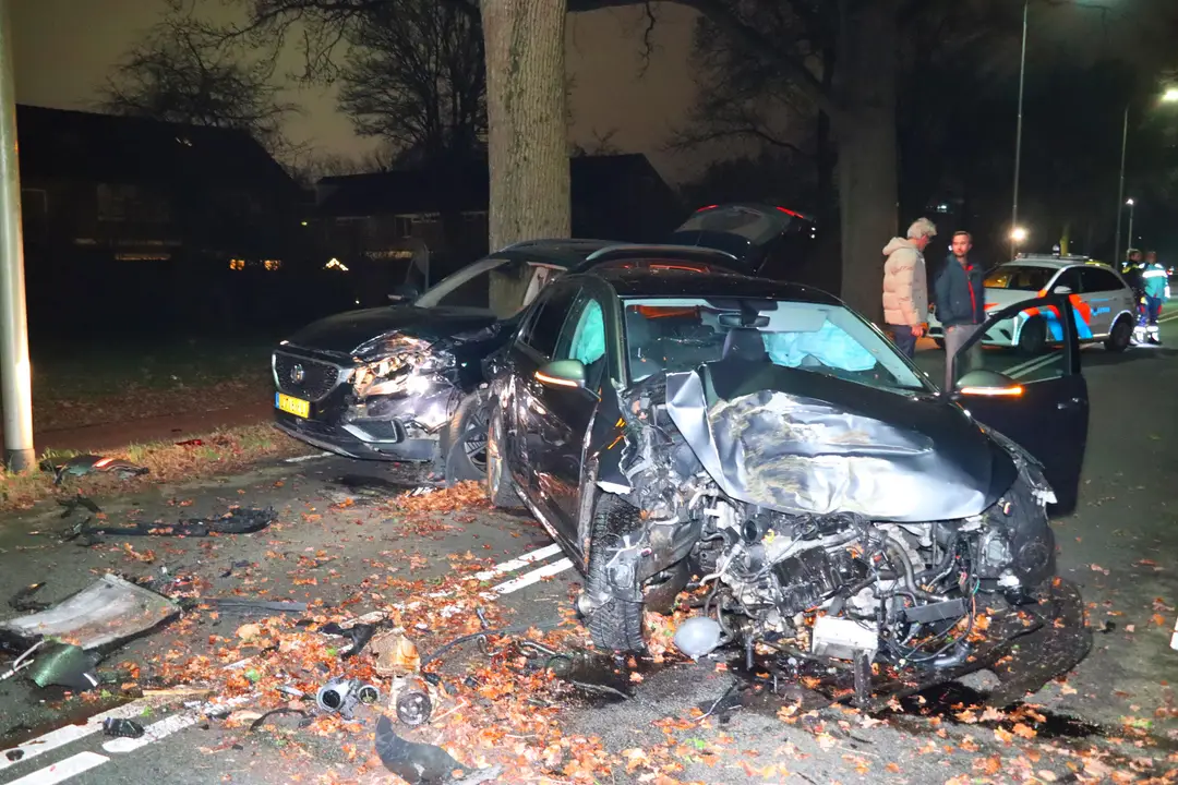 auto op boom klapt in Zevenaar