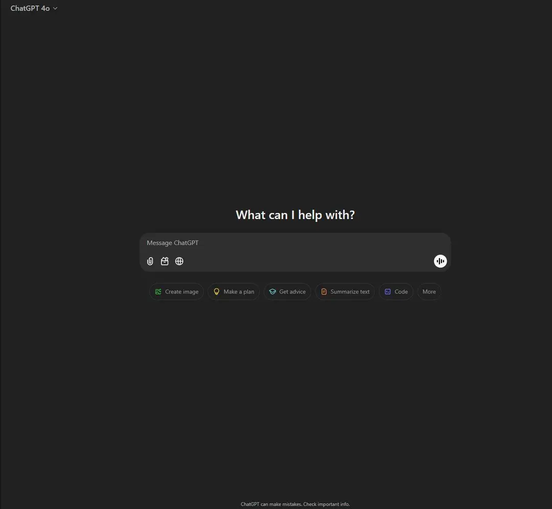 ChatGPT interface