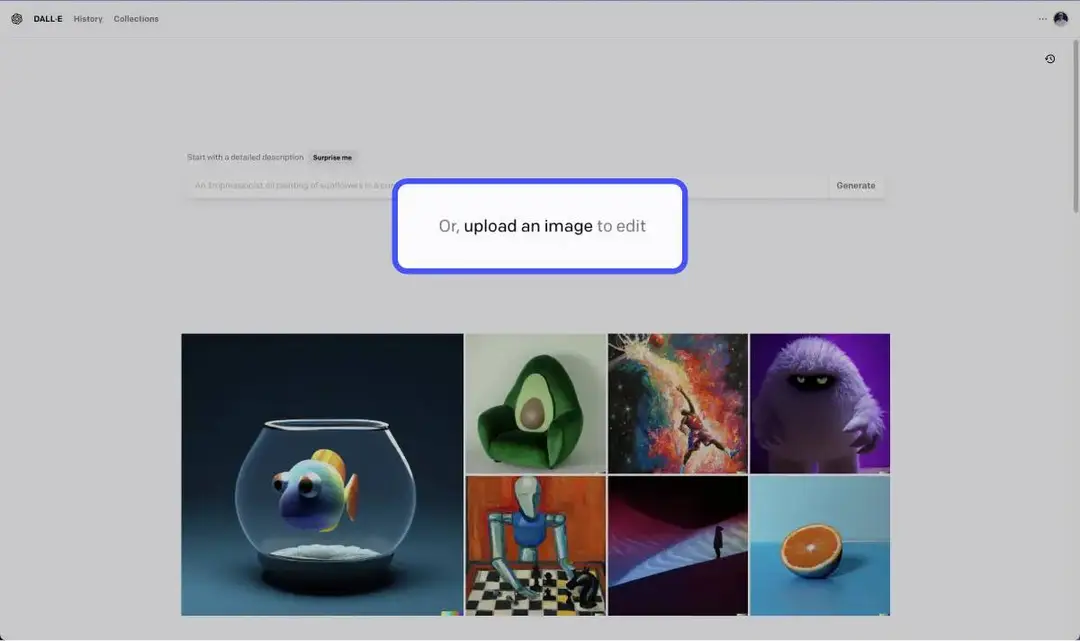 Dall-E interface