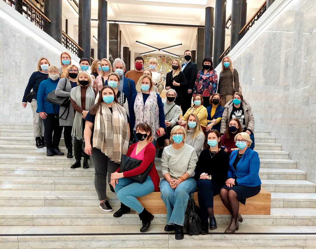 projekto dalyviai lietuvos nacionalineje martyno mazvydo bibliotekoje