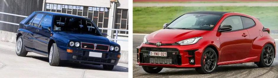 lancia delta integrale evo vs toyota gr yaris 7