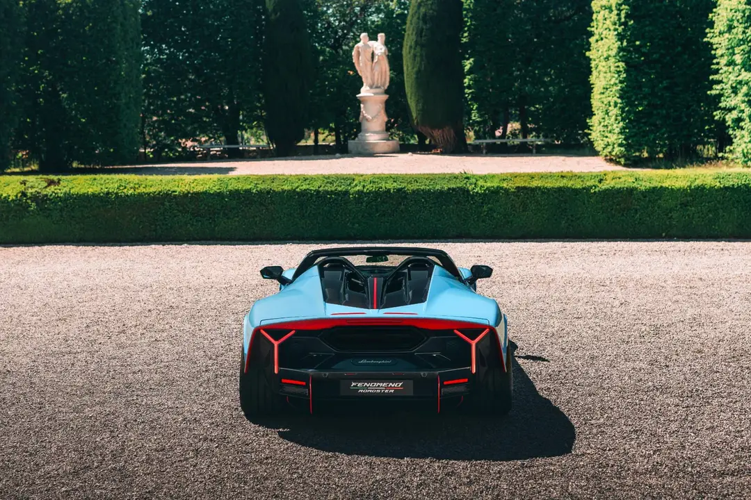 Lamborghini-fenomeno posteriore pieno nel parco della villa