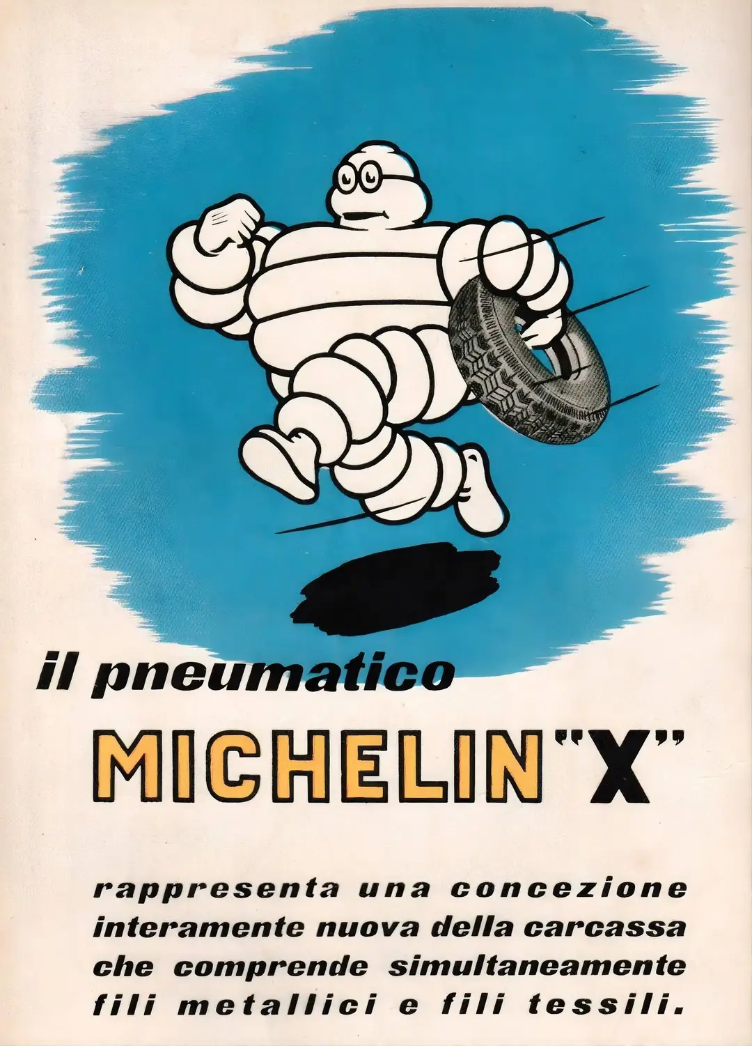 Nell'immagine si vede una pubblicità del 1951 di Michelin