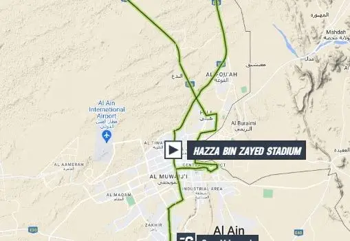 Mapa de la 7ª etapa del UAE Tour 2023