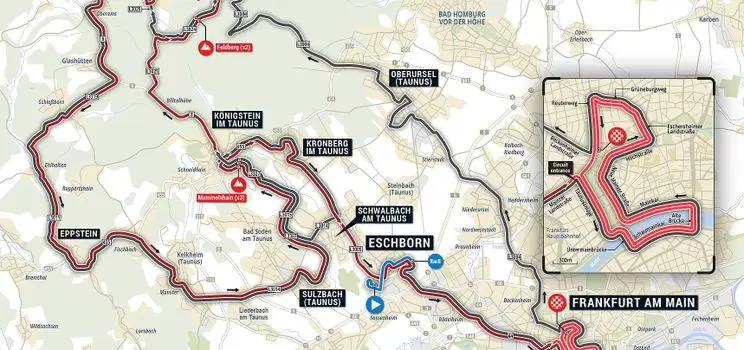 Mapa de la Eschborn-Frankfurt 2023
