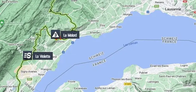 Mapa de la etapa 5 del Tour de Romandía 2023&nbsp;