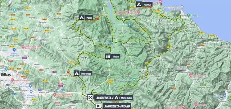 Mapa de la 5ª etapa de la Itzulia