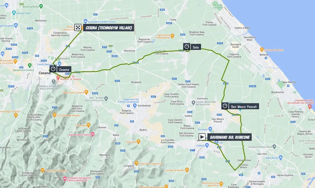 Mapa Giro de Italia 2023 etapa 9