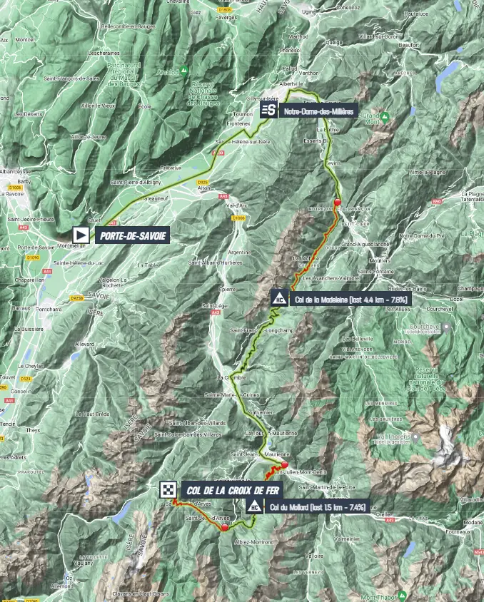 Mapa Criterium du Dauphiné 2023 etapa 7