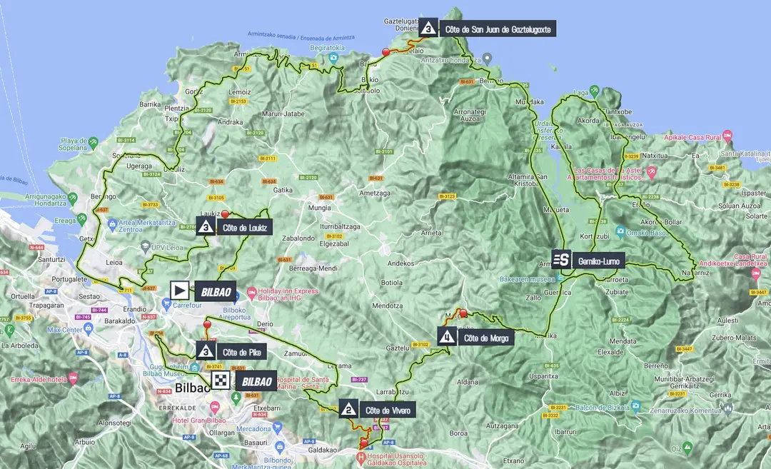 Mapa etapa 1 Tour de Francia 2023