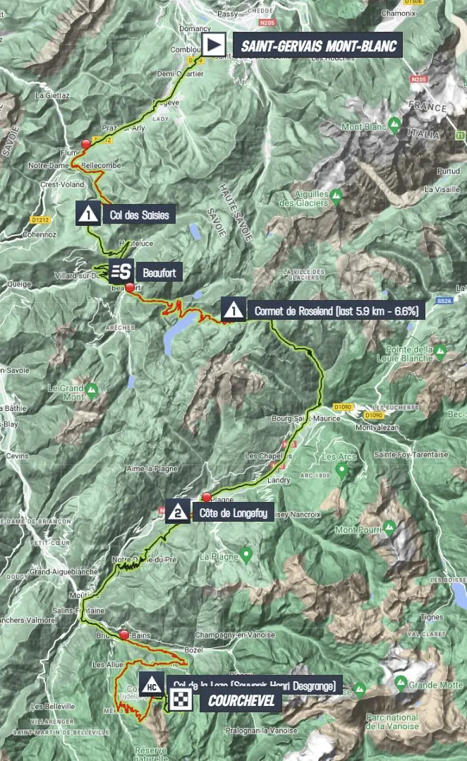 Mapa Tour de Francia 2023 etapa 17