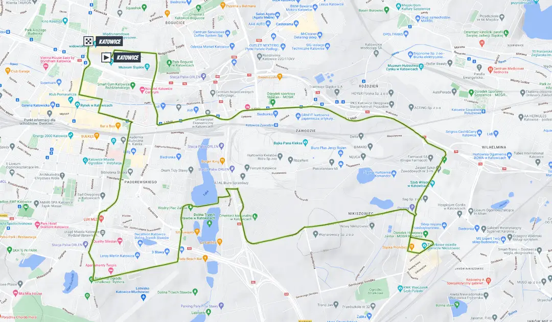 Mapa Tour de Pologne 2023 etapa 6&nbsp;