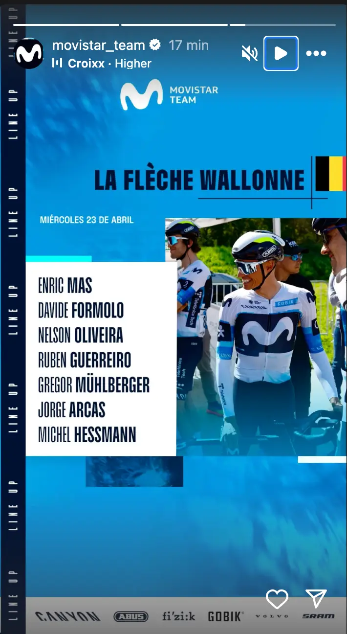 Movistar Team Flecha Valona.