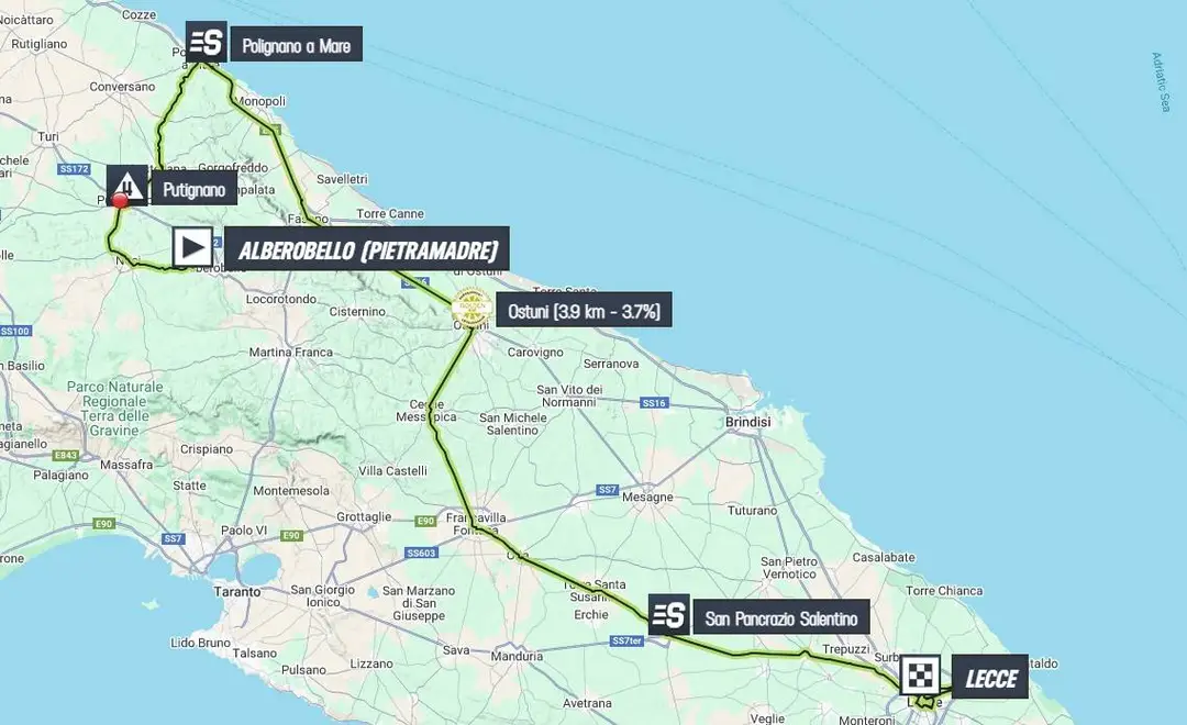 Mapa Giro de Italia 2025 etapa 4