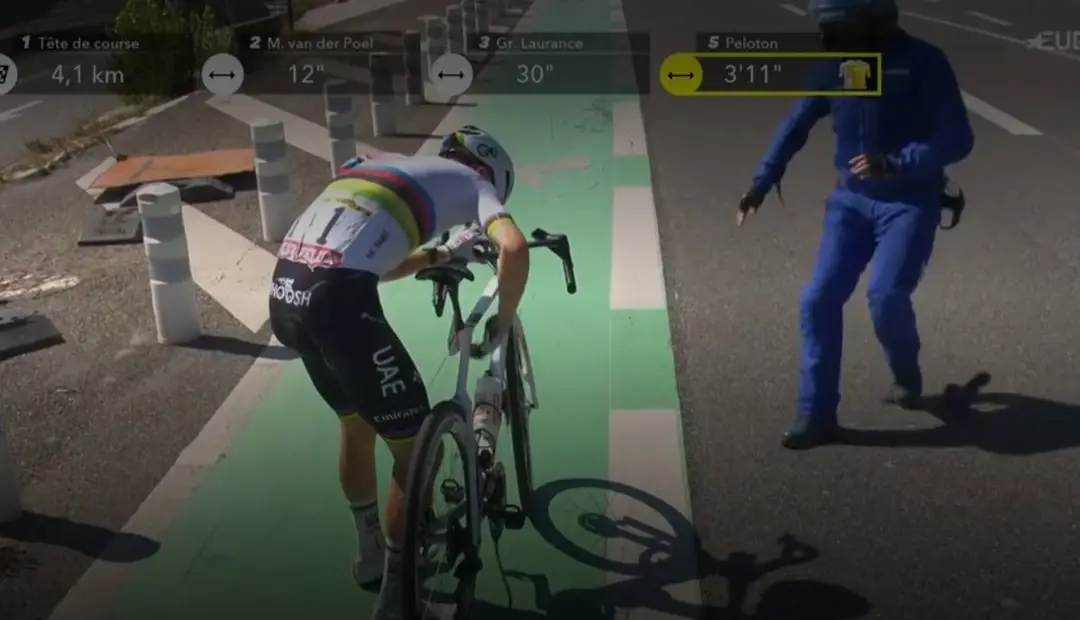 La caída de Pogacar en la etapa 11 del Tour de Francia