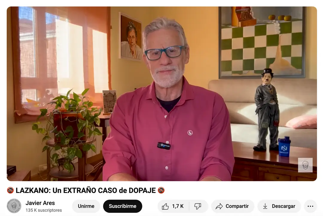 Javier Ares, hablando del caso de dopaje de Oier Lazkano en su canal de Youtube.