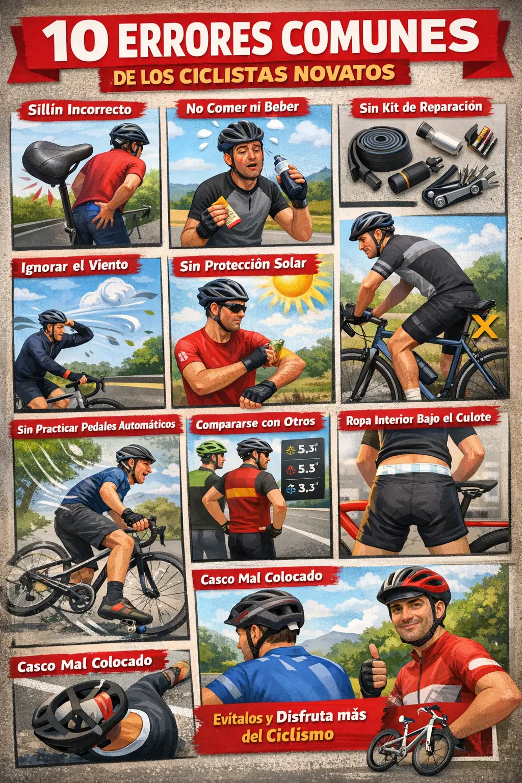 Ciclistas novatos: 10 errores típicos que cometen