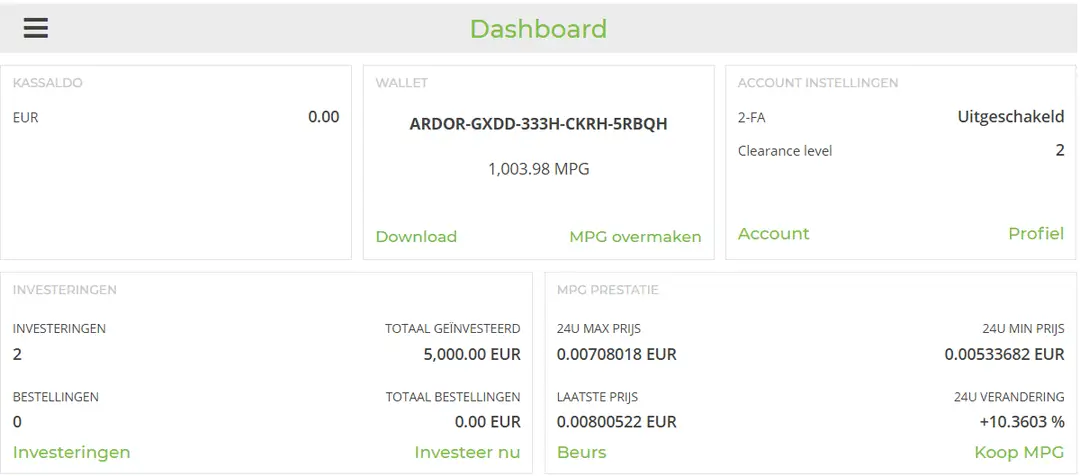 mpg dashboard