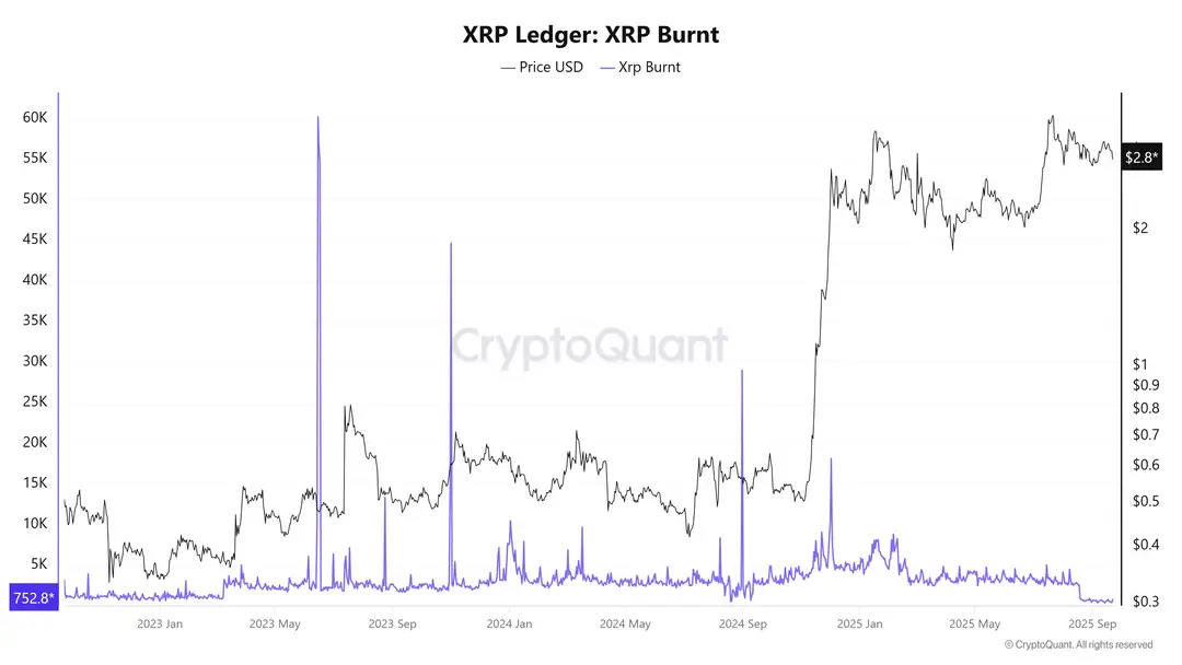 XRP Ledger burnrate - Bron: CryptoQuant