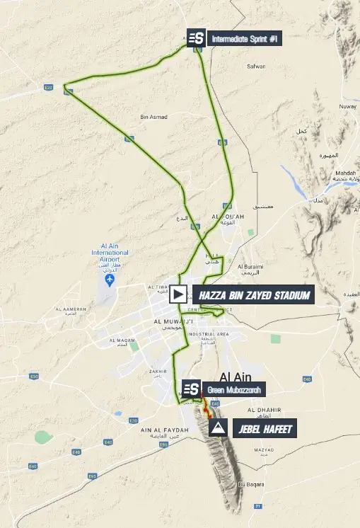 UAE Tour 2023 stage 7 map