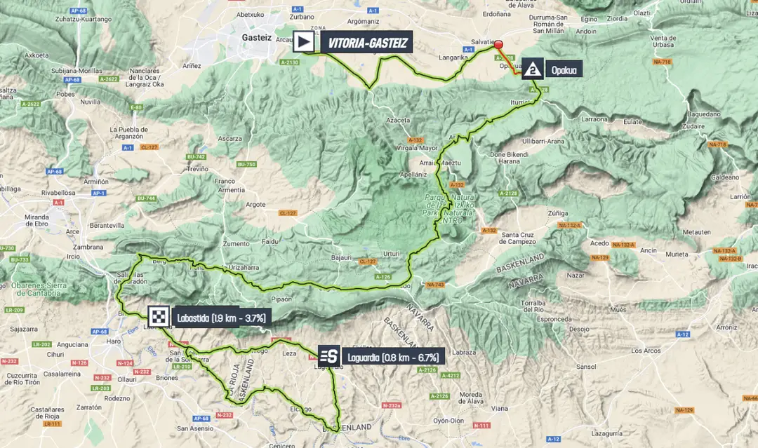 Map Itzulia Basque Country 2023 stage 1