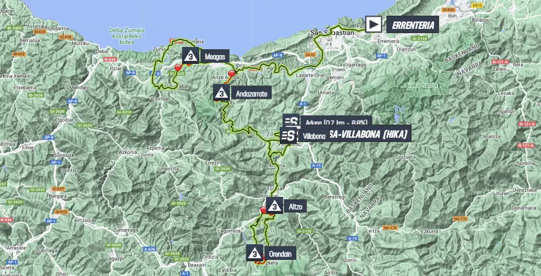Map Itzulia Basque Country 2023 stage 3