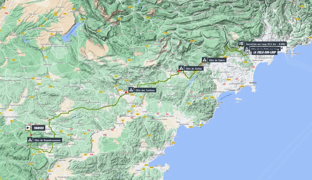 Paris-Nice stage 6 map
