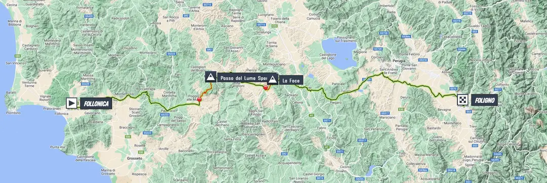 Tirreno-Adriatico stage 3 map